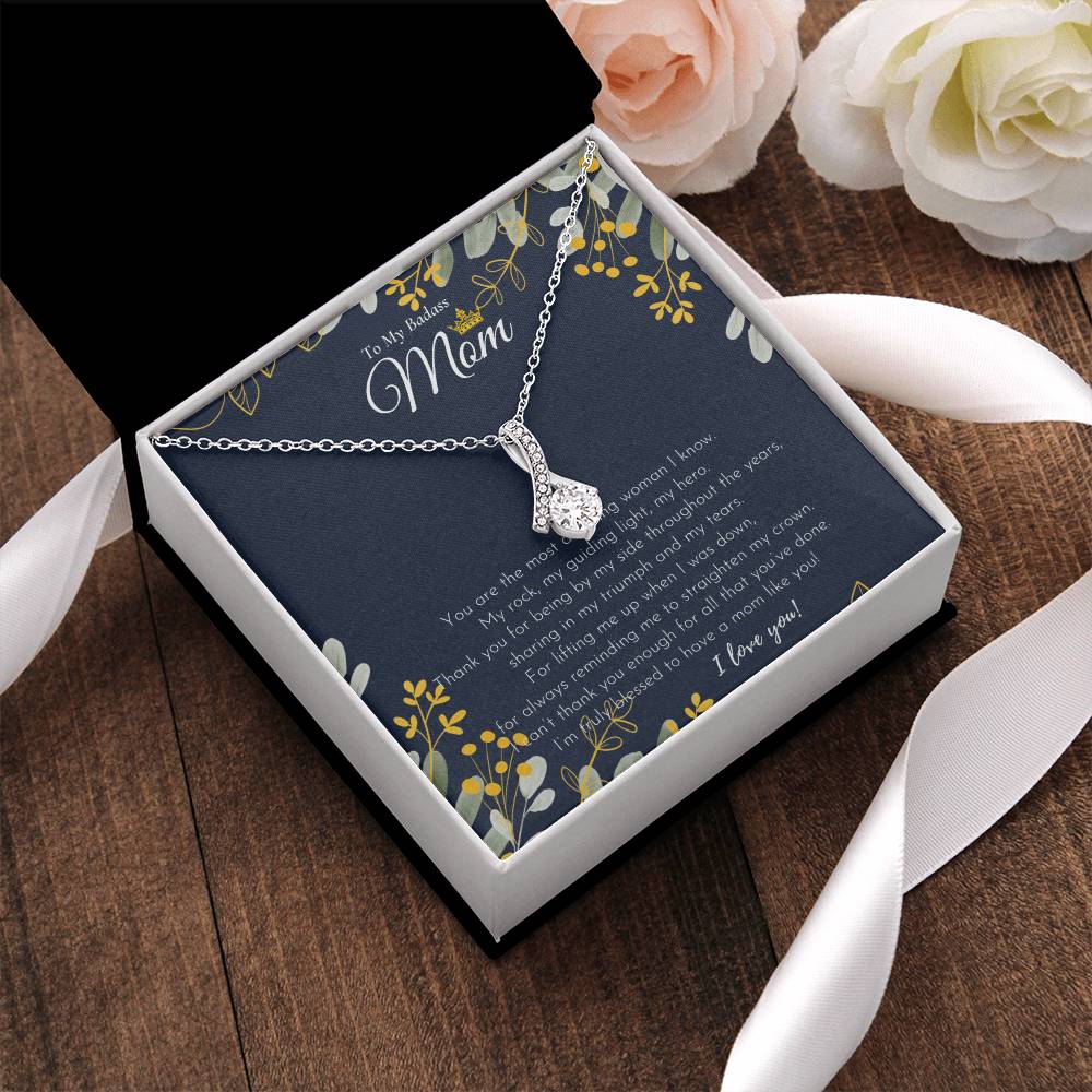 To My Badass Mom Necklace  Badass Mom Gift  Mother’S Day Gift  Birthday Gift  Gift From Daughter  Gift From Son - Alluring Beauty Necklace
