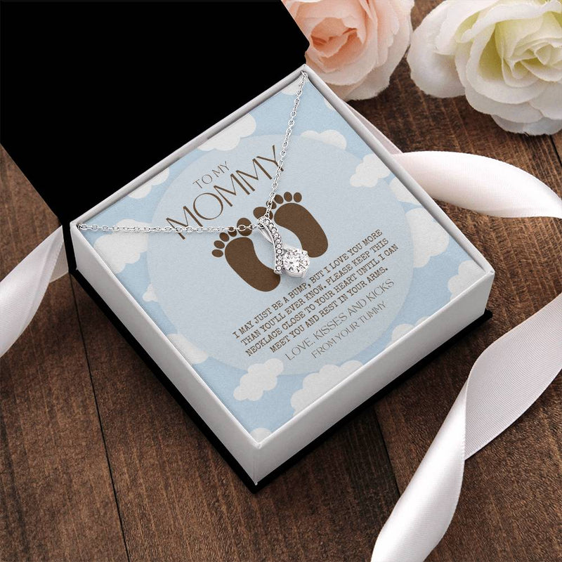 Baby Shower Gift New Mommy Necklace Pregnant Wife Gift To My Mommy I May Just Be A Bump But I Love You More Alluring Beauty Necklace