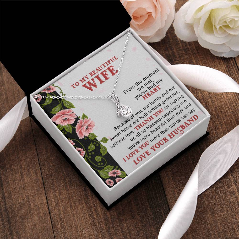 To My Beautiful Wife - Heart Melt Message  Alluring Necklace❤️ 1 Alluring Beauty Necklace