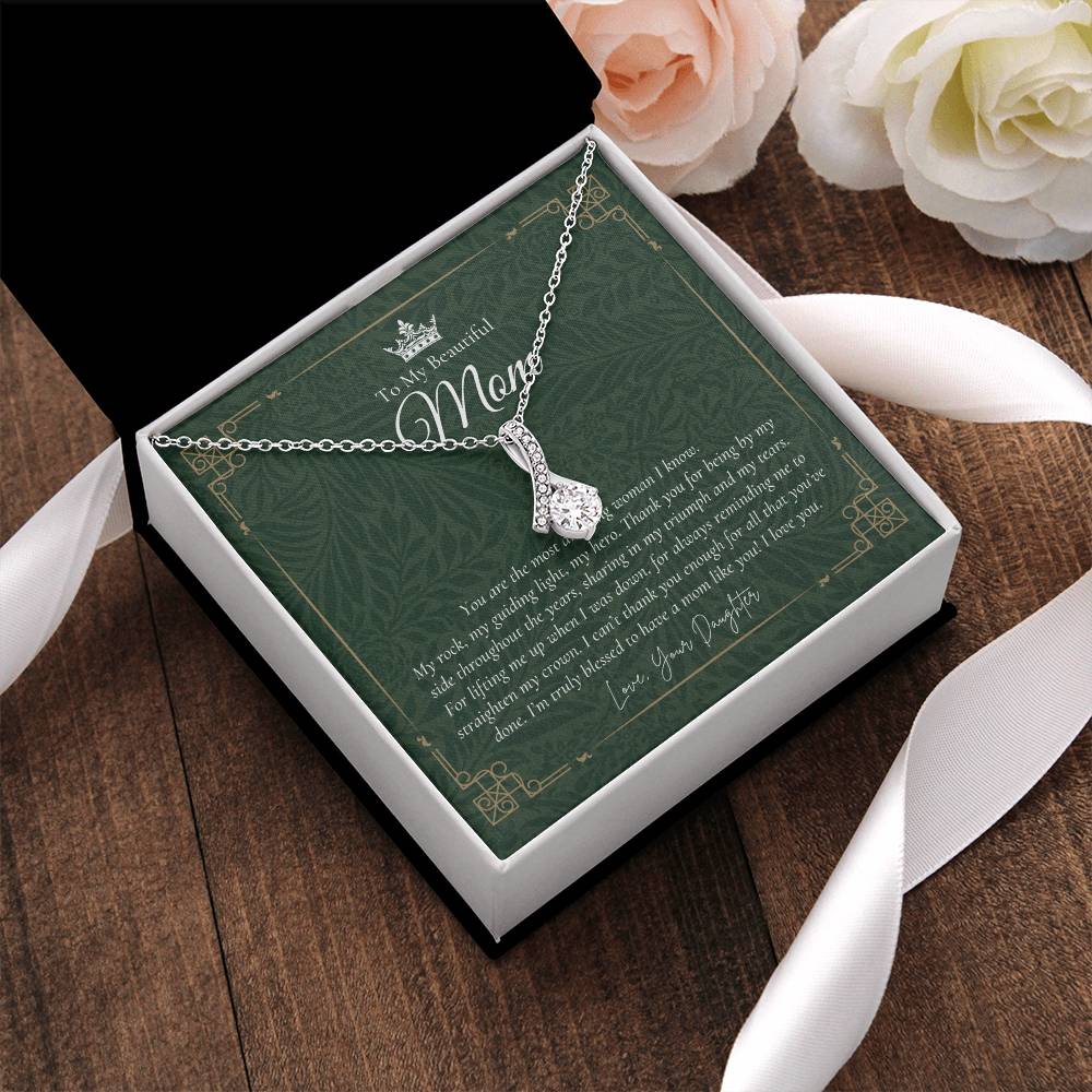 To My Beautiful Mom Necklace  Badass Mom Gift  Mother’S Day Gift  Birthday Gift  Gift From Daughter On Wedding Day 1 Alluring Beauty Necklace