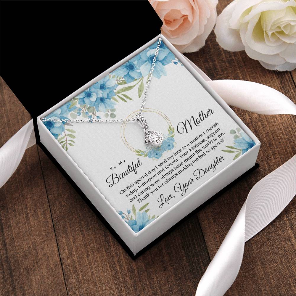 To My Beautiful Mother Gift From Daughter Alluring Beauty Necklace