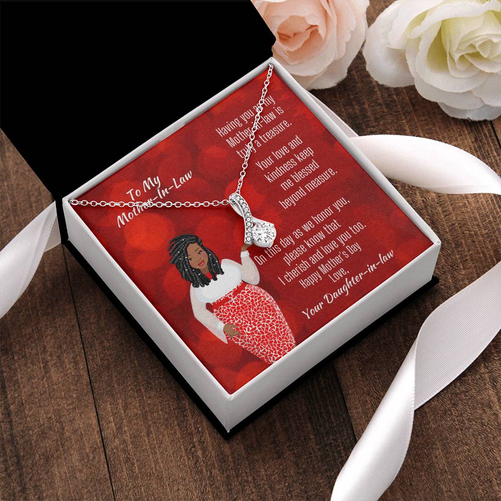 Alluring Necklace With Mother-In-Law Mother&#39;s Day Message Card Alluring Beauty Necklace