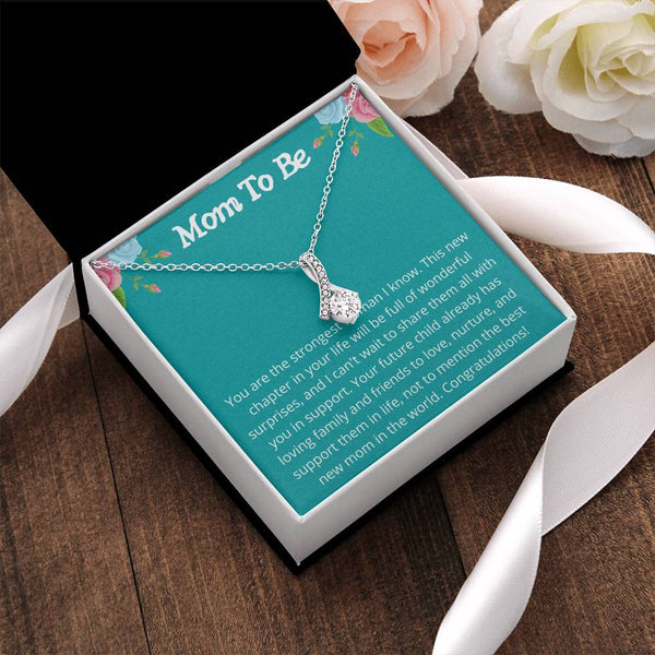 Mom To Be Sparkly Pendant Alluring Beauty Necklace