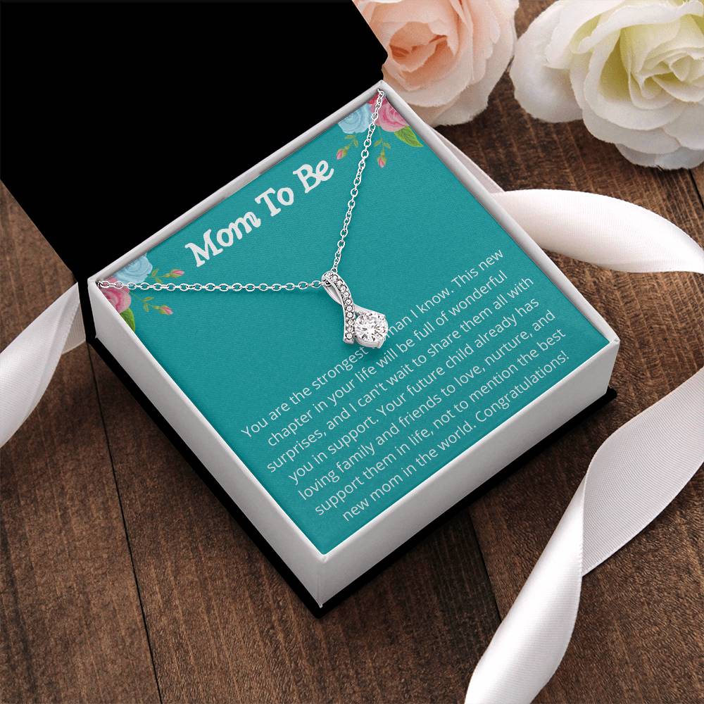 Mom To Be Sparkly Pendant Alluring Beauty Necklace