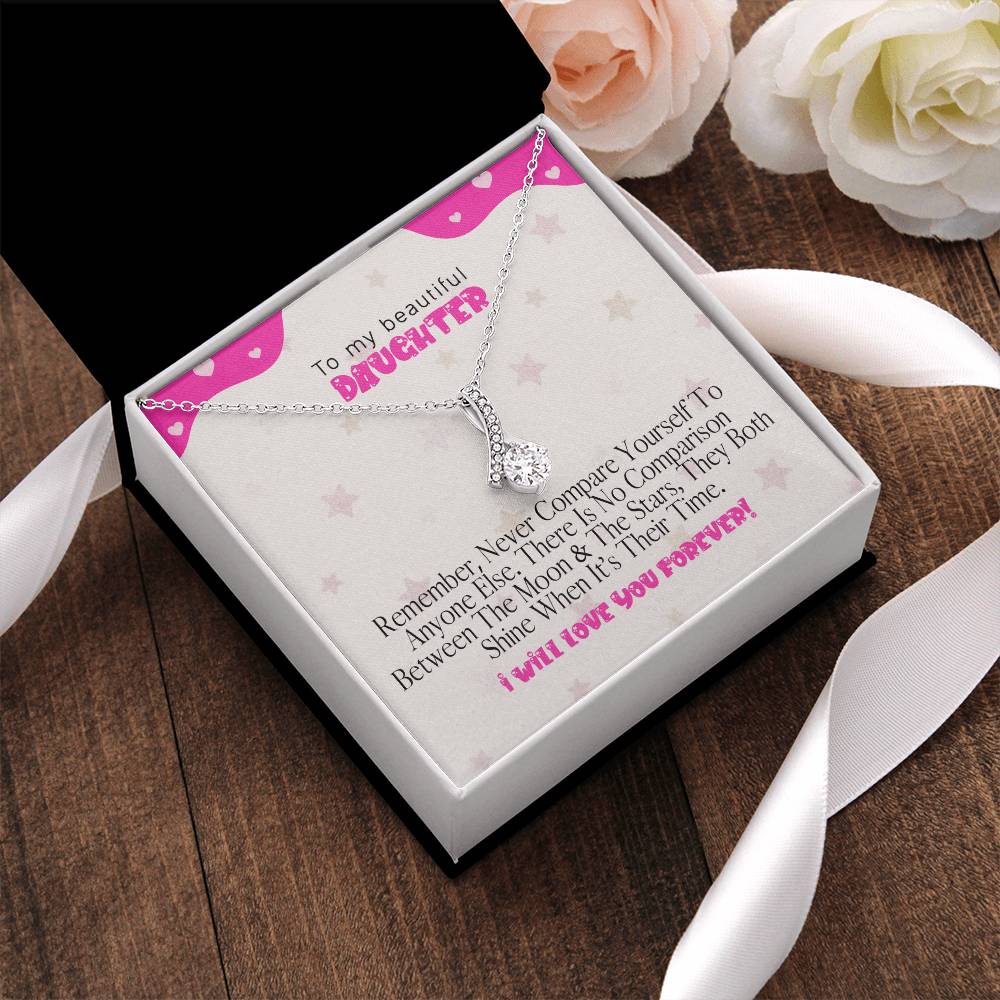 To My Beautiful Daughter - The Perfect Gift For Your Daughter Mom Daughter Necklace Daughter Birthday Gift Daughter Graduation Alluring Beauty Necklace