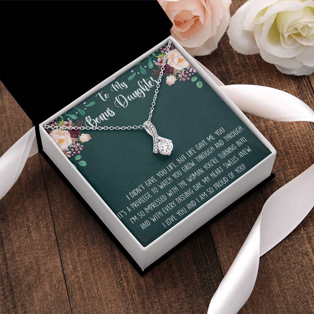 Stepdaughter Gift Alluring Beauty Necklace Gifts From Stepmom Stepsister Blended Family Wedding Daughter Of Bride Or Groom Alluring Beauty Necklace