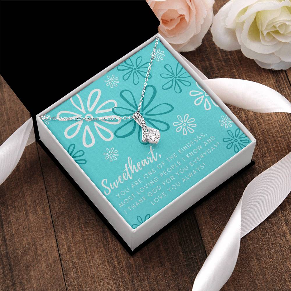 Sweetheart Ribbon Pendant Necklace Alluring Beauty Necklace