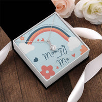 Mommy And Me Heart Hand-Stamped Necklace Mother Daughter Necklace Mommy And Me Heart Jewelry Gift For Mom Gift From Daughter Alluring Beauty Necklace