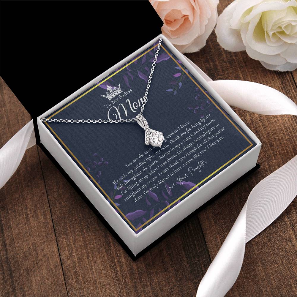 To My Badass Mom Necklace  Badass Mom Gift  Mother’S Day Gift  Birthday Gift  Gift From Daughter On Wedding Day 3 Alluring Beauty Necklace