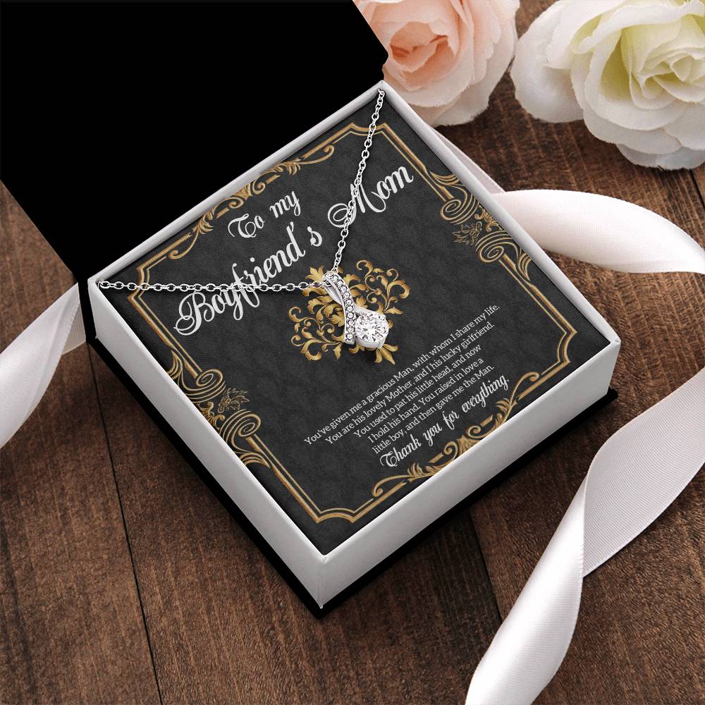 To My Boyfriend's Mom Necklace Gift Boyfriend's Mom Gift Necklace For Boyfriend Mom Boyfriends Mom Necklace With Message Card Jewelry Alluring Beauty Necklace