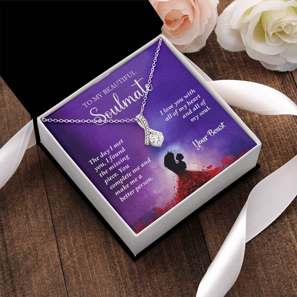 The Beast Loves Soulmates - Alluminum Necklace Alluring Beauty Necklace