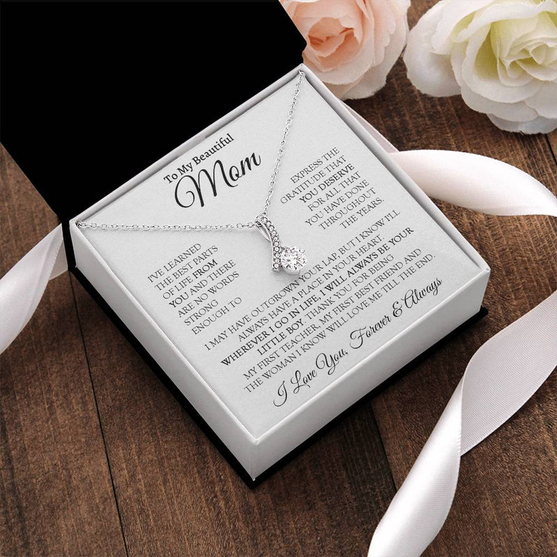 To My Beautiful Mom Gift From Son Sentimental Gift For Mom Mom Birthday Gift Alluring Beauty Necklace
