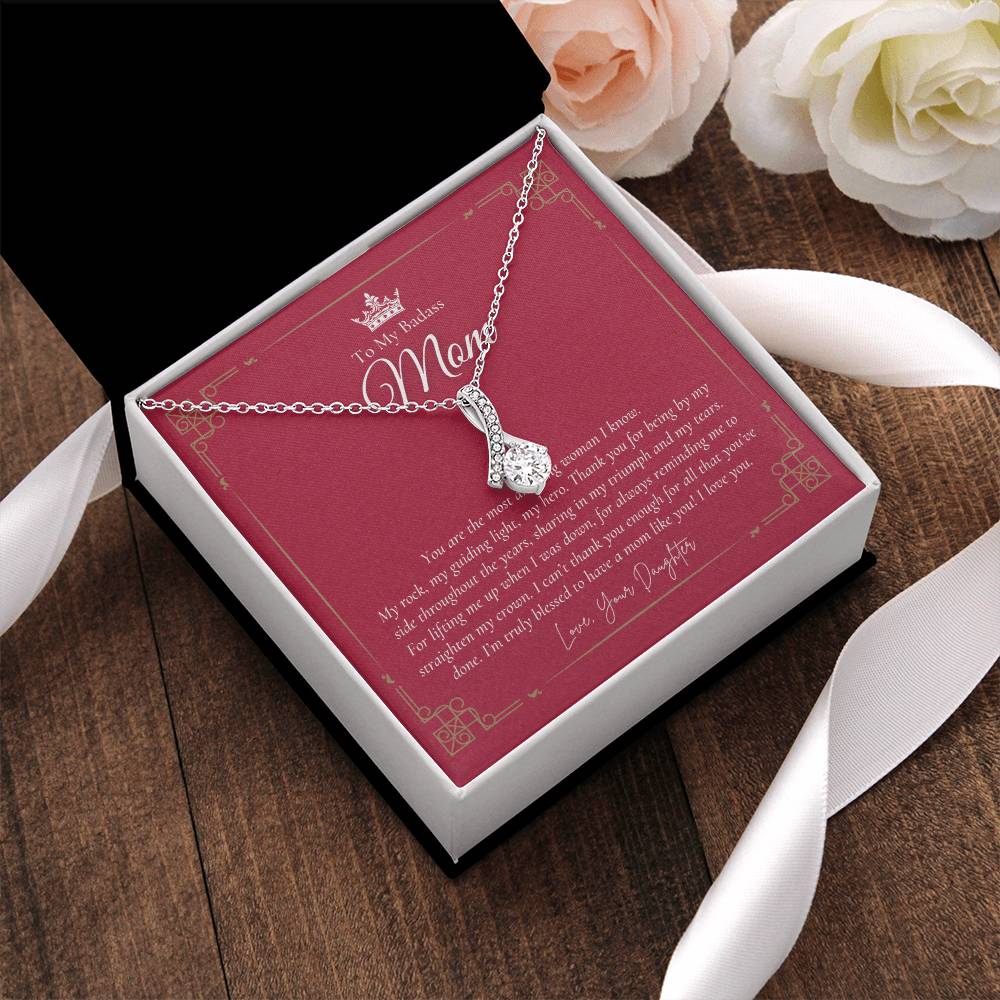 To My Badass Mom Necklace  Badass Mom Gift  Mother’S Day Gift  Birthday Gift  Gift From Daughter On Wedding Day 8 Alluring Beauty Necklace
