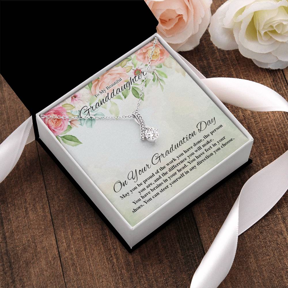 To My Beautiful Granddaughter On Your Graduation Day Flowery Alluring Beauty Alluring Beauty Necklace