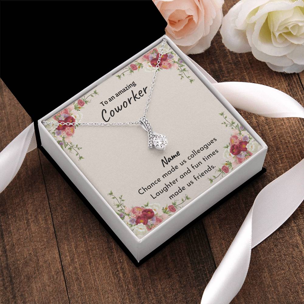 Petit Ribbon - Coworker Leaving - Chance Made Us Colleagues Alluring Beauty Necklace
