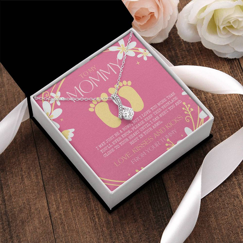Baby Shower Gift New Mommy Necklace Pregnant Wife Gift To My Mommy I May Just Be A Bump But I Love You More Than You 2  Alluring Beauty Necklace