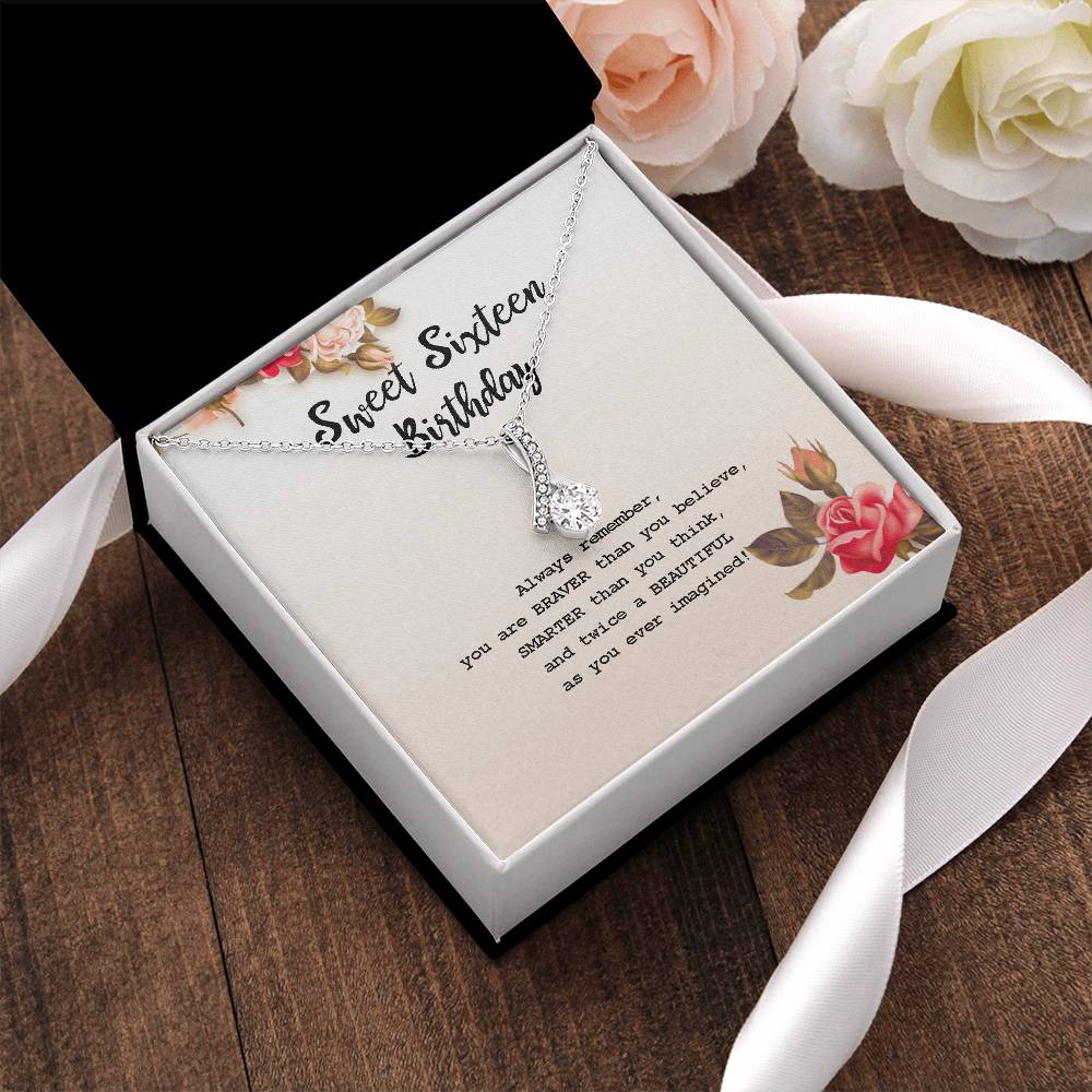 Sweet Sixteen Birthday - Sweet 16 Gifts For Girls Necklace With Meaningful Message Alluring Beauty Necklace