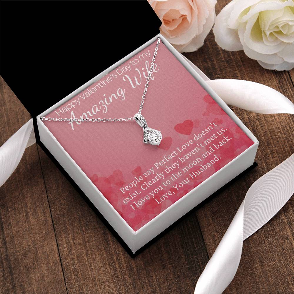 Beautiful Valentine&#39;s Day Necklace With Lovely Message For Your Amazing Wife Alluring Beauty Necklace