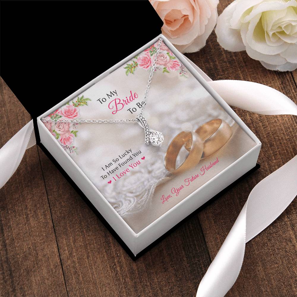 To My Bride To Be .... Alluring  Gold Rings Card Design Alluring Beauty Necklace