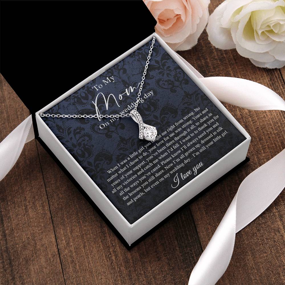 To Mom On My Wedding Day Gift From Daughter Mother Of The Bride Necklace From Bride Alluring Beauty Necklace