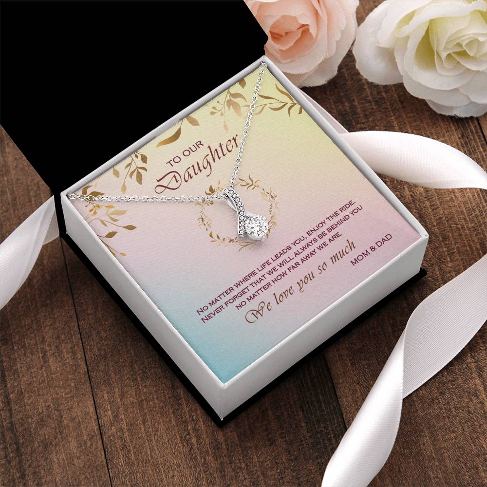 Alluring Beauty Necklace To Your Daughter – From Mom &amp; Dad With Love – Jewelry Gift B2d5t4 Alluring Beauty Necklace