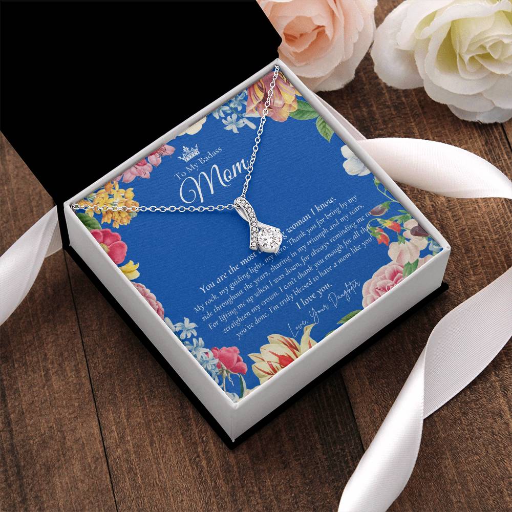 To My Badass Mom Necklace  Badass Mom Gift  Mother’S Day Gift  Birthday Gift  Gift From Daughter On Wedding Day 13 Alluring Beauty Necklace