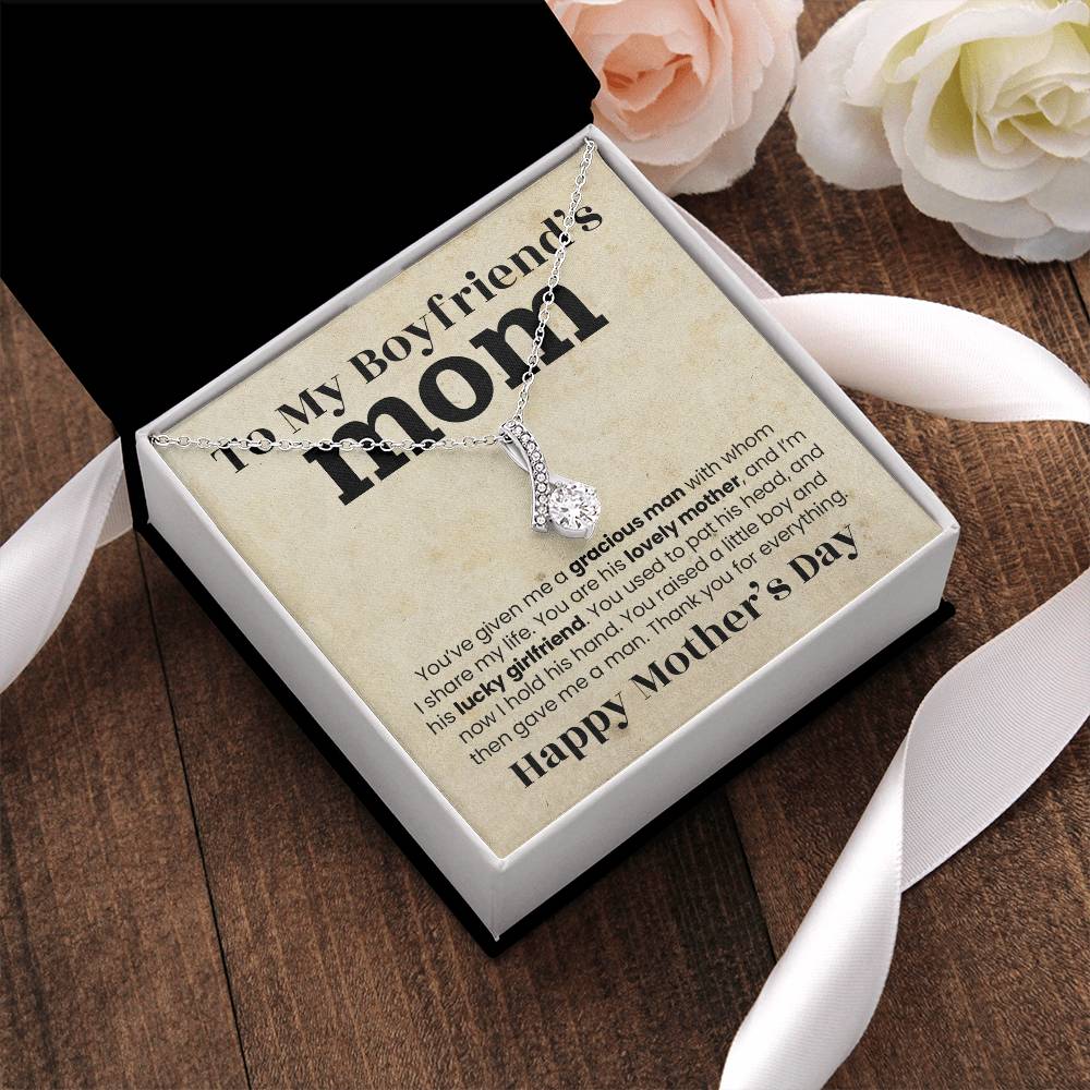 To My Boyfriend's Mom - Thank You For Everything - Necklace Alluring Beauty Necklace