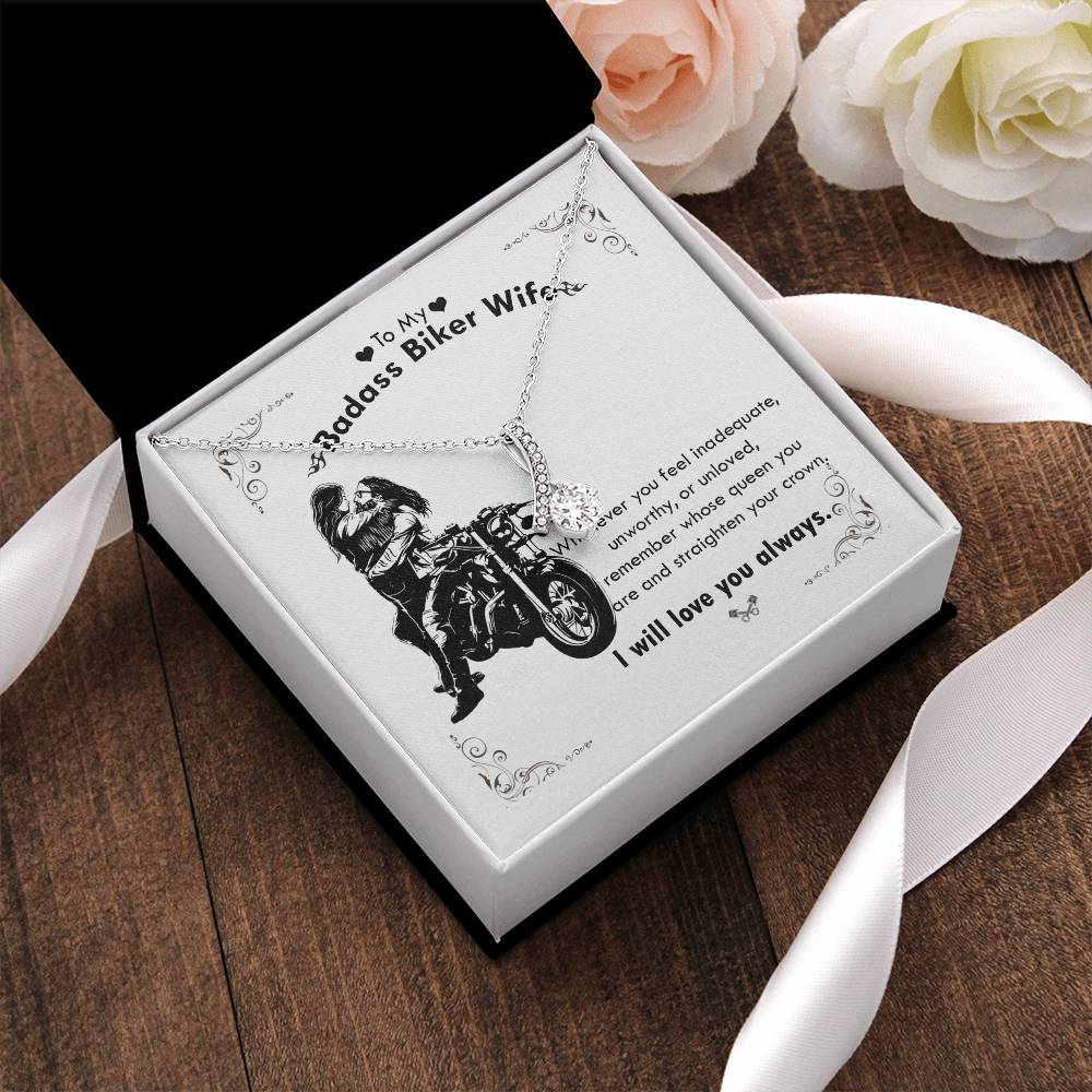 To My Badass Biker Wife Alluring Beauty Necklace