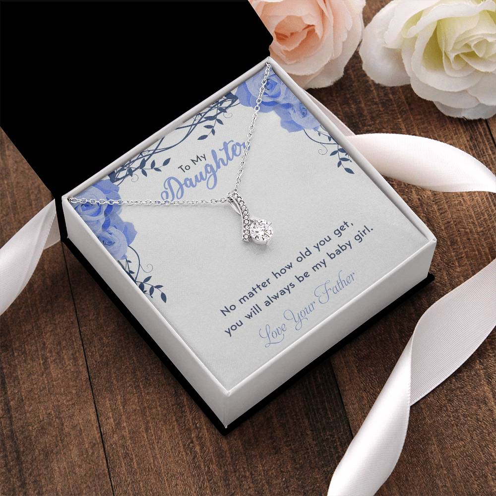 To My Daughter - Love Your Father - 925 Sterling Silver Pendant Alluring Beauty Necklace