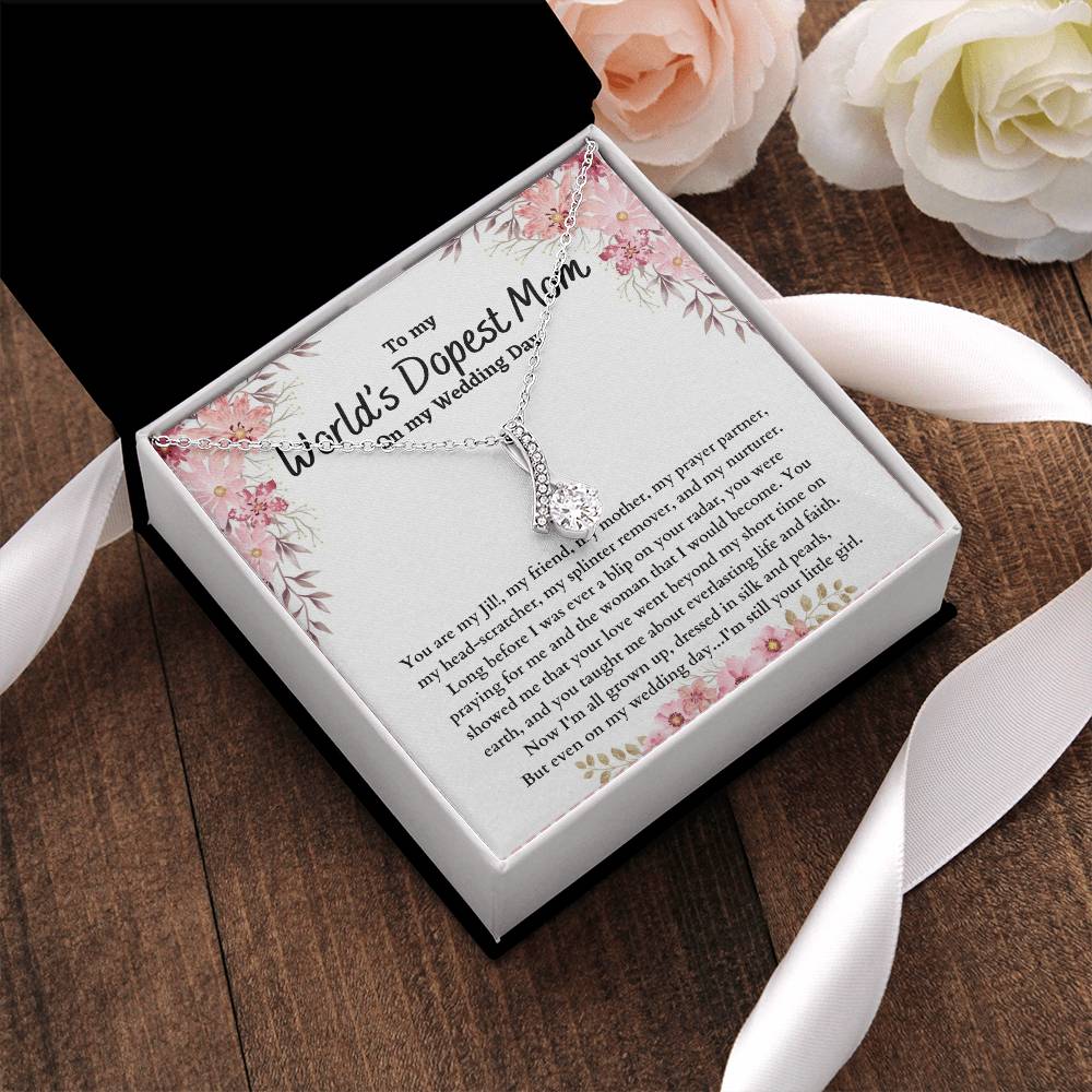 To Mom On Wedding Day - Ribbon Alluring Beauty Necklace