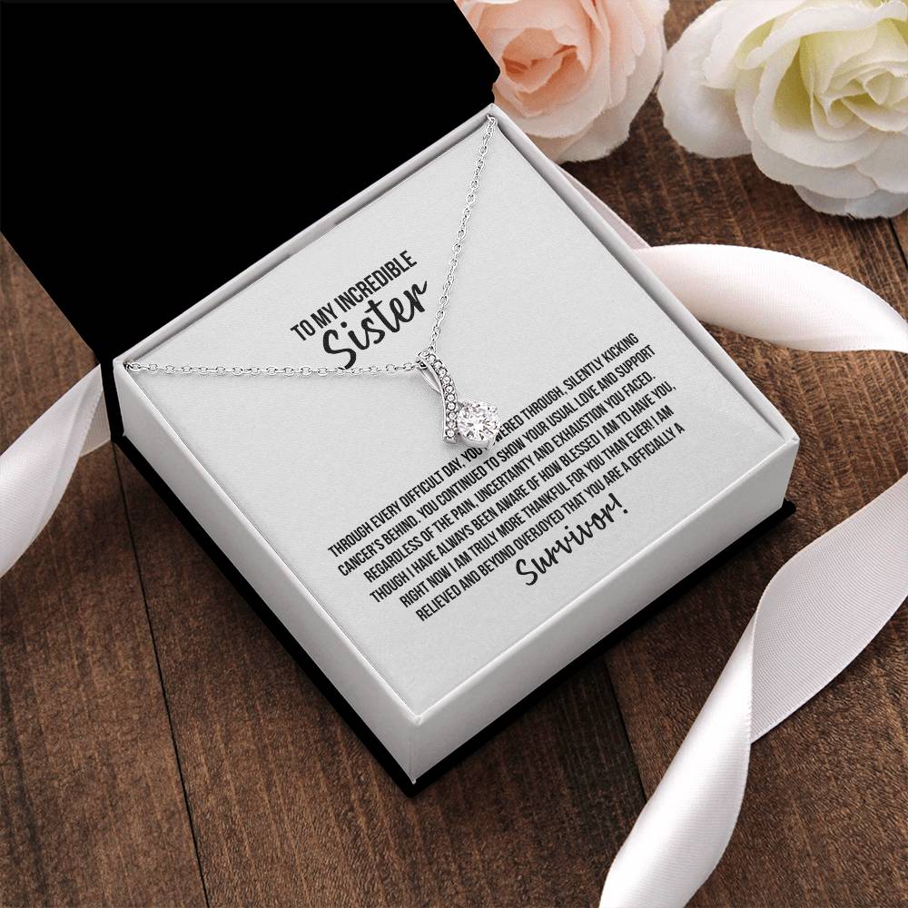 Sister Survivor Ribbon Necklace Alluring Beauty Necklace