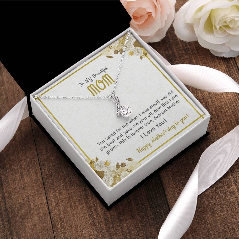 To My Beautiful Mother Mother&#39;s Day Necklace Alluring Necklace For Mom Mom Gift Mother&#39;s Day Gift Necklace Alluring Beauty Necklace