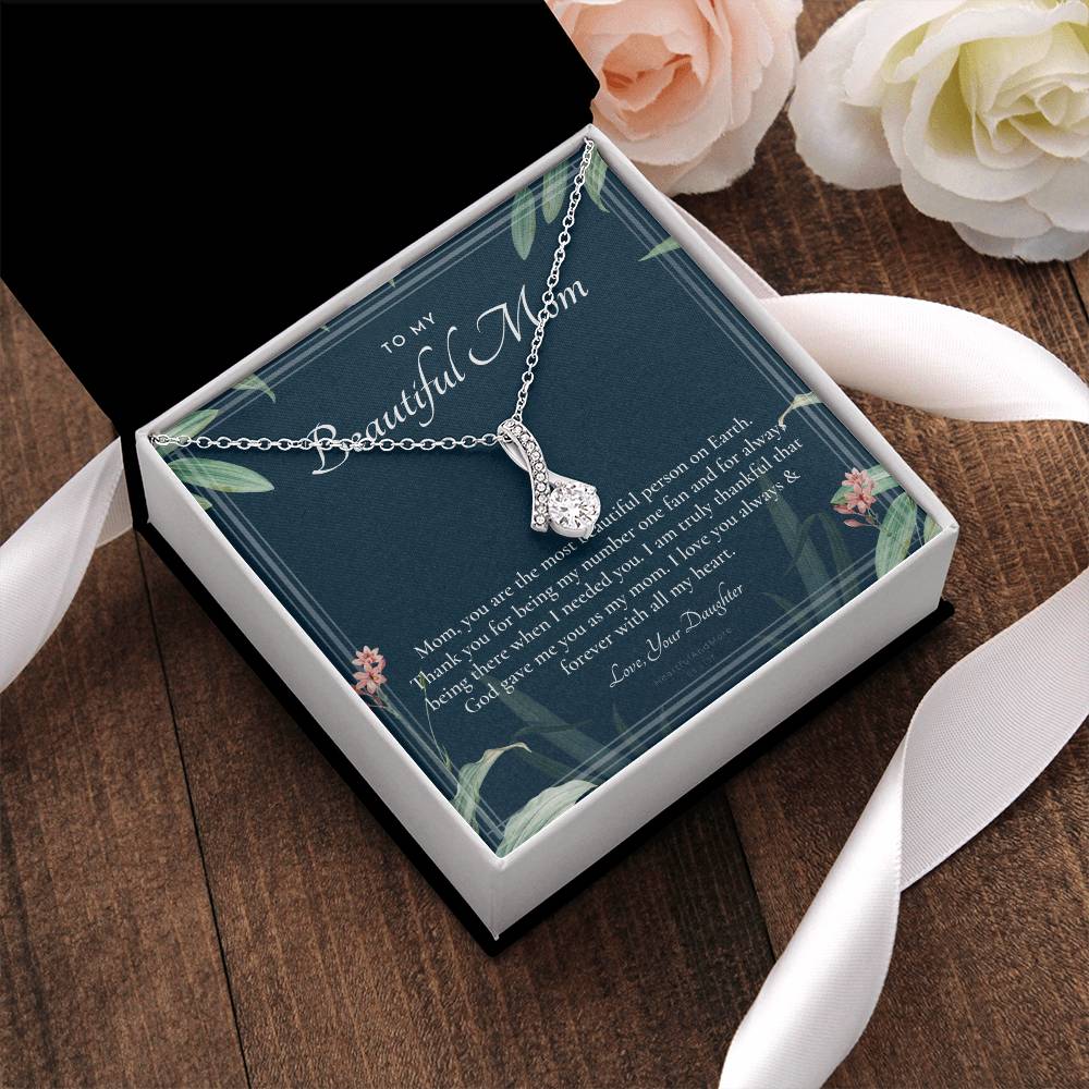 To My Beautiful Mom Necklace To Mom Gift Mom Gift Mom Necklace Jewelry From Daughter Gift Mom Birthday Christmas Mothers Day Alluring Beauty Necklace