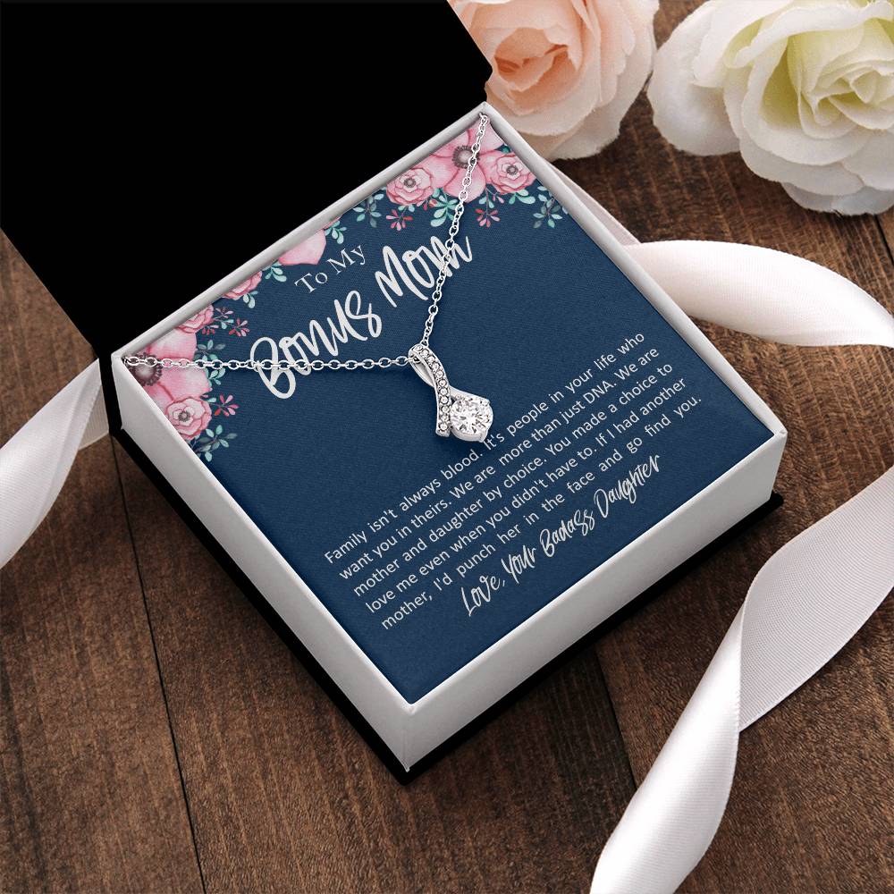 To My Bonus Mom - From Badass Daughter Alluring Beauty Necklace