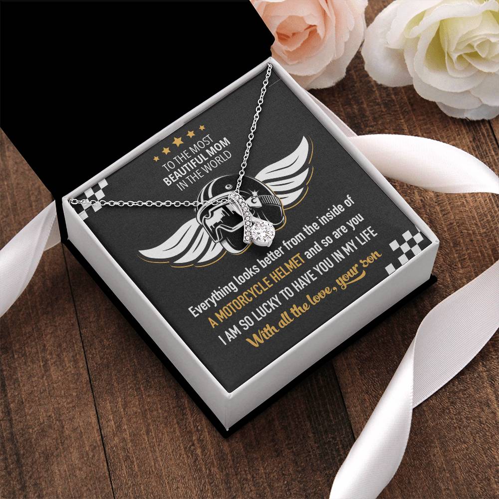 Biker&#39;s Mom Gift - Lucky To Have You - The Alluring Beauty Necklace Alluring Beauty Necklace