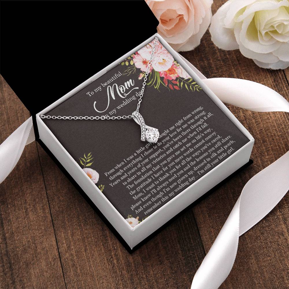 To My Beautiful Mom On My Wedding Day Alluring Beauty Necklace Mother Of The Bride Necklace From Bride Eternity Necklace Mom Of Bride Wedding Gift Alluring Beauty Necklace