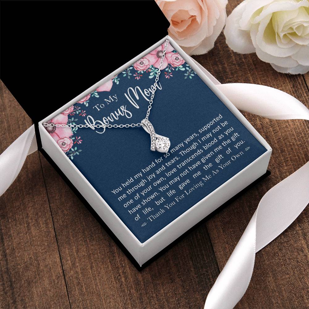 To My Bonus Mom - Love Transcends Blood Alluring Beauty Necklace