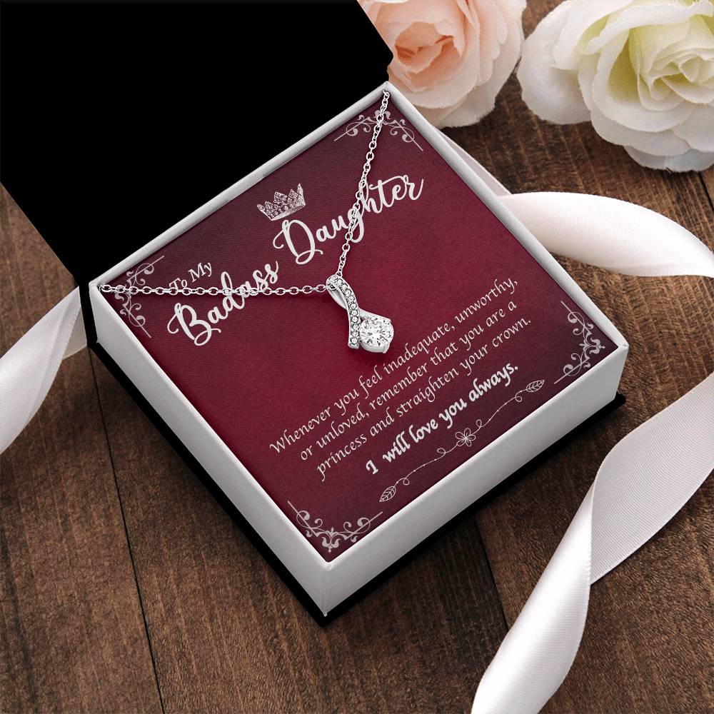 To My Badass Daughter Luxury Necklace 1 Alluring Beauty Necklace