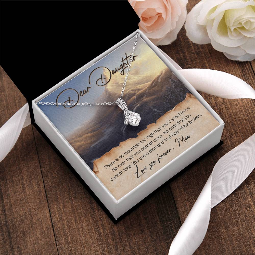 To Daughter From Mom 2 Alluring Beauty Necklace Gift Mom Alluring Beauty Necklace