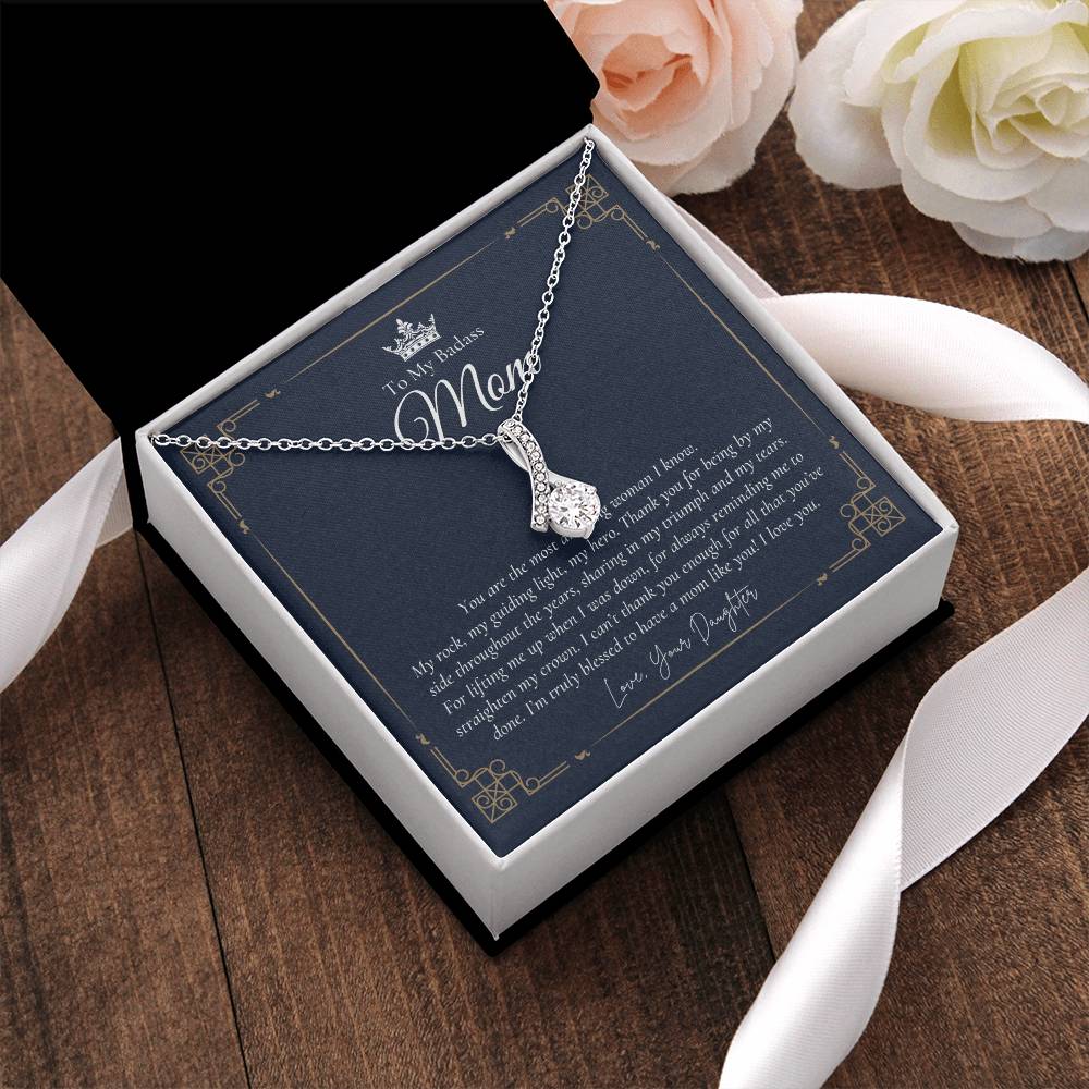 To My Badass Mom Necklace  Badass Mom Gift  Mother’S Day Gift  Birthday Gift  Gift From Daughter On Wedding Day 7 Alluring Beauty Necklace