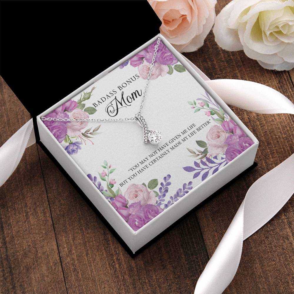 To My Badass Bonus Mom Alluring Beauty Necklace
