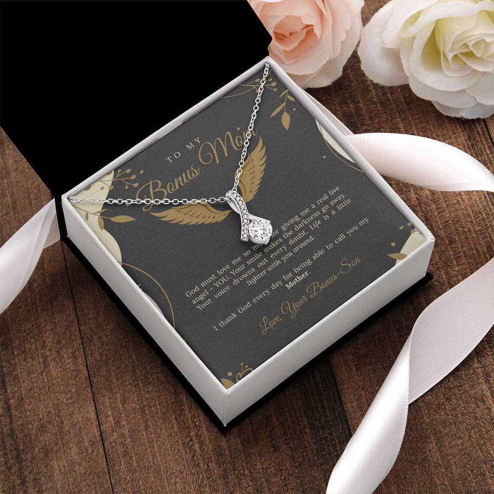 To My Bonus Mom Alluring Beauty Necklace