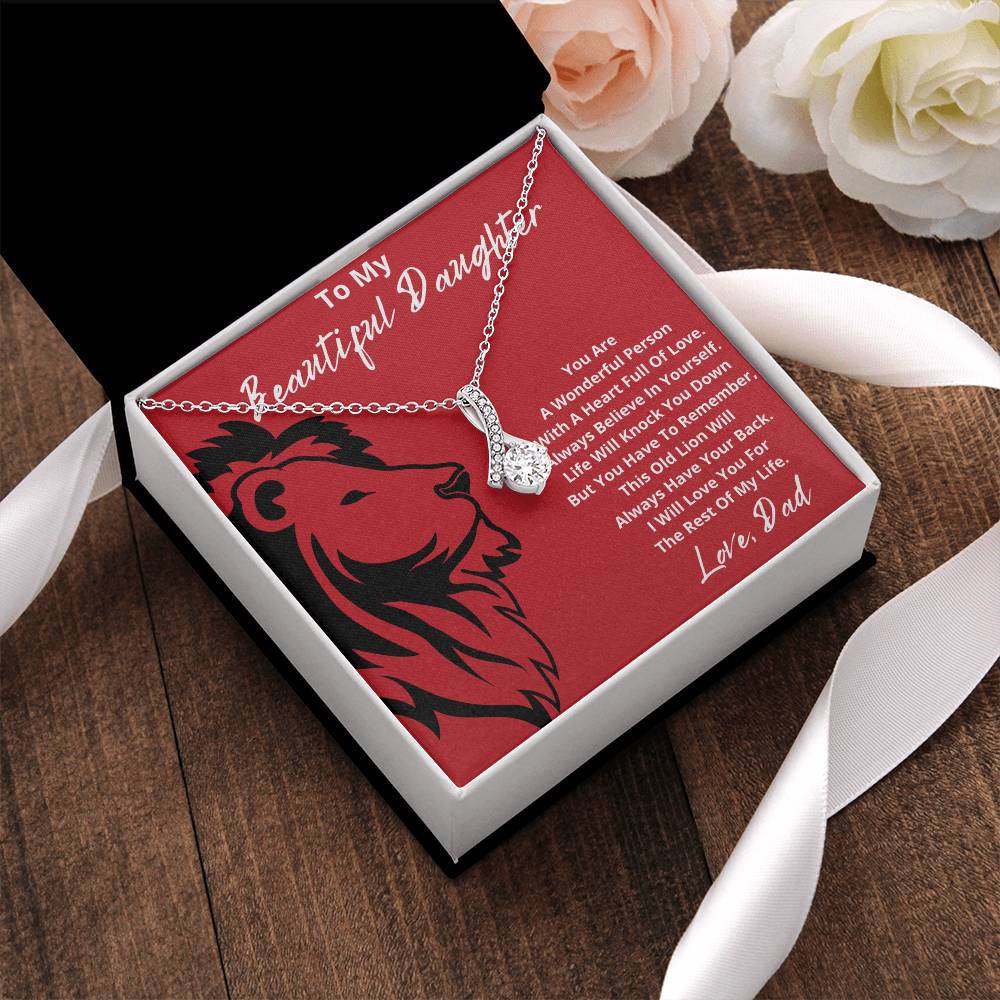 To My Beautiful Daughter  You Are A Wonderful Person With A Heart Full Of Love Alluring Beauty Necklace