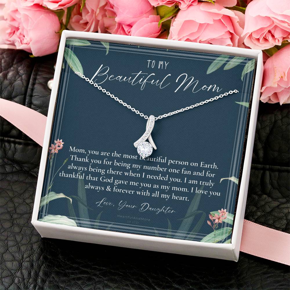 To My Beautiful Mom Necklace To Mom Gift Mom Gift Mom Necklace Jewelry From Daughter Gift Mom Birthday Christmas Mothers Day 1 Alluring Beauty Necklace