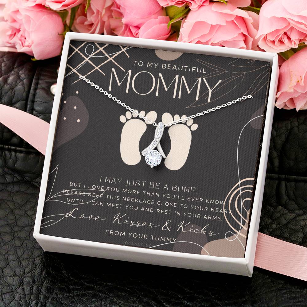 Mom To Be Gift  New Mommy Gift Necklace  Pregnant Wife Gift  I May Just Be A Bump But I Love You  To Mummy From Bump  To Mommy To Be Alluring Beauty Necklace