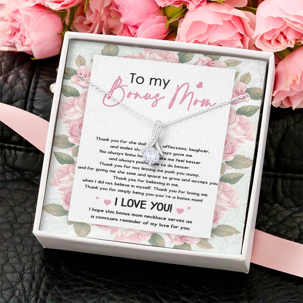 To My Bonus Mom Thank You For The Daily Hugs D226 Alluring Beauty Necklace