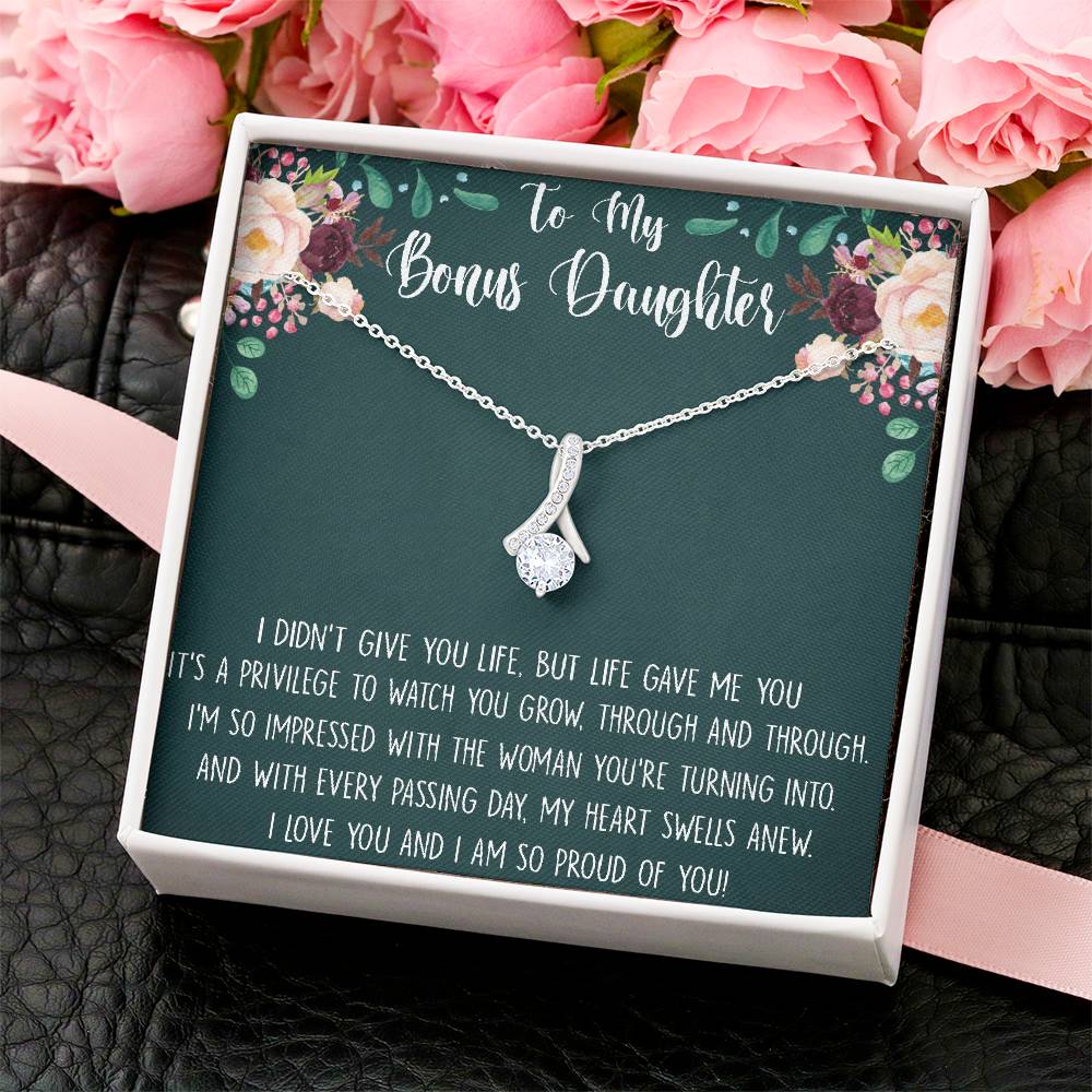 Stepdaughter Gift Alluring Beauty Necklace Gifts From Stepmom Stepsister Blended Family Wedding Daughter Of Bride Or Groom Alluring Beauty Necklace