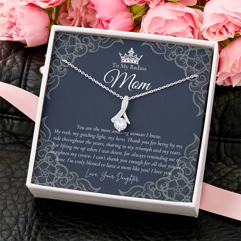 To My Badass Mom Necklace  Badass Mom Gift  Mother’S Day Gift  Birthday Gift  Gift From Daughter On Wedding Day 4 Alluring Beauty Necklace