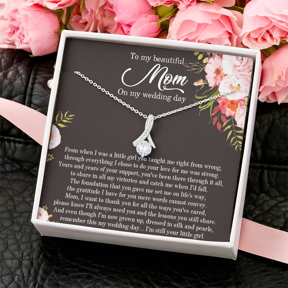 To My Beautiful Mom On My Wedding Day Alluring Beauty Necklace Mother Of The Bride Necklace From Bride Eternity Necklace Mom Of Bride Wedding Gift Alluring Beauty Necklace