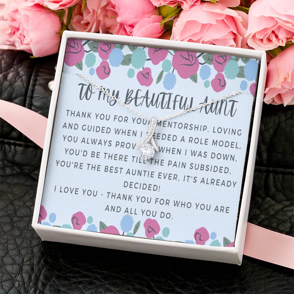 Aunt Necklace Auntie Aunt Gift Aunt Charm Aunt Jewelry New Aunt Best Auntie Ever My Aunt Loves Me Alluring Beauty Necklace
